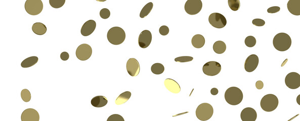 Enchanting Delight: Spectacular 3D Illustration Showcasing Enchanting Gold Confetti