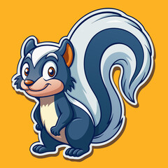 cartoon, animal, cat, illustration, vector, character, pet, funny, cute, mammal, baby, smile, drawing, art, clip art, tail, fun, comic, monster, kitten, design, happy, kitty, nature , skunk