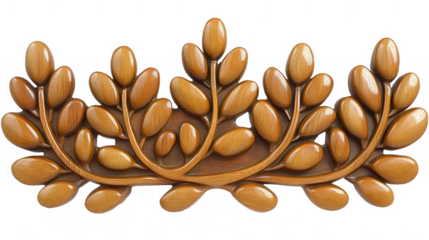 Elegant wooden leaf garland with a PNG transparent background design