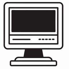 monitor vector icon. Desktop monitor icon