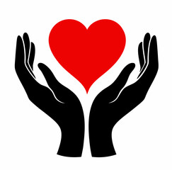 Heart in hand icon vector illustration