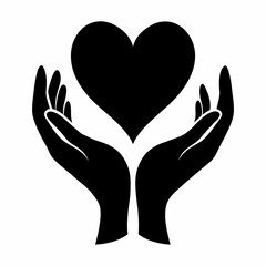 Obraz premium Heart in hand icon vector illustration