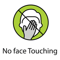 No Face Touching Vector Icon for Hygiene