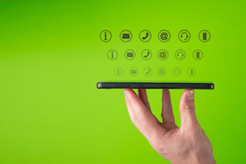 Contact concept. Social Media. Internet
