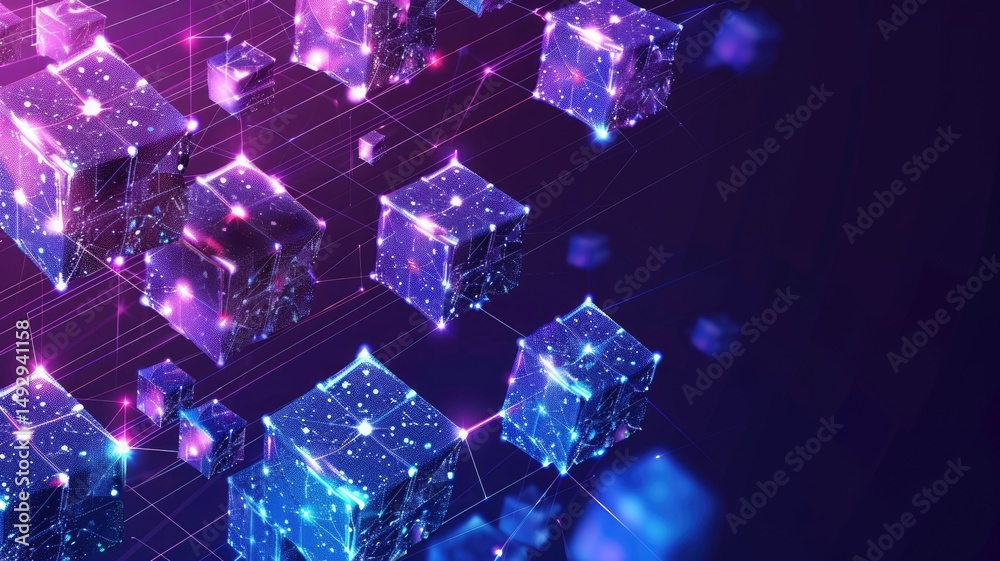 Poster abstract modern style geometric shapes on surface of digital cyber design express scene of cyberspac