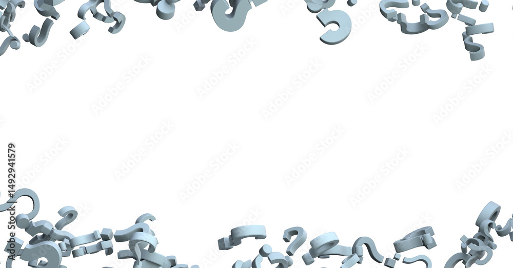 Poster Infinite question marks, original 3d rendering