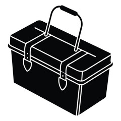 fishmonger element isolated fishing tackle box on white background 