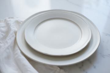 Elegant White Dinner Plates Setting