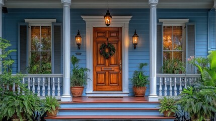 Fototapeta premium Charming, festive front porch