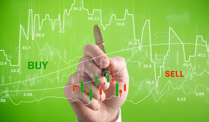 Stock market report. Buy and Sell. Forex trading