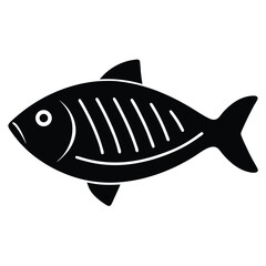 fishmonger element isolated grilled fish on white background 