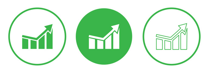 increase chart icon set. growth up arrow graph vector symbol. chart icon.