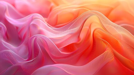 Obraz premium Abstract Pink Orange Gradient Woman Profile, Valentine's Day, Romantic Background