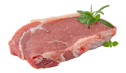 Beef Tenderloin Cut with Thyme cut out isolated transparent background