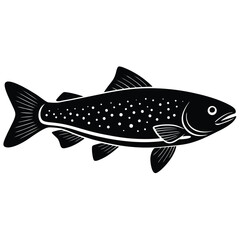 fishmonger element isolated trout on white background 