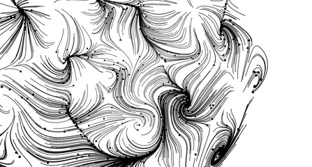 High-resolution black and white abstract background with swirling lines and dots. Perfect for design projects.