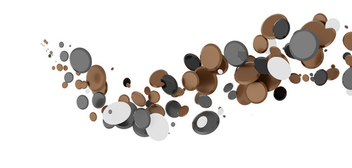 Multicolor confetti abstract background with a lot of falling pieces, isolated on a white background. Festive decorative tinsel element for design