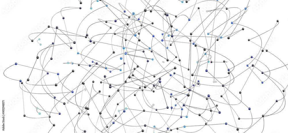 Aufkleber Abstract illustration of a network graph with nodes and connections. Ideal for technology, data science, and connectivit