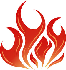 Vector flame icon, fire clipart, cartoon fire spark, glowing ember, fiery gradient effect, scalable vector