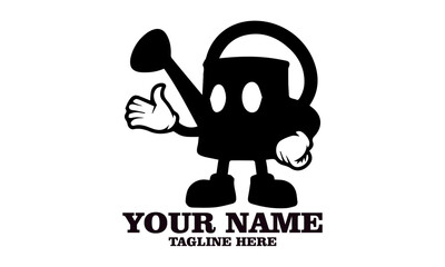 Cheerful watering can mascot character waving vector illustration. Watering can illustration for gardening and plant care vector logo design and watering can logo art