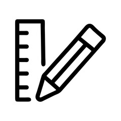 Pencil and ruler design icon. Tools with scale aiding precise drawing tasks.