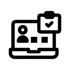 Task management remote icon. Checklist with tools organizing work priorities.