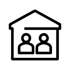 Work from home meeting icon. Screen with team supporting remote collaboration.