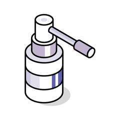 Grab this isometric outline icon of ear spray