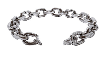 Obraz premium Shop silver chain bracelet for women and men fashion jewelry trendy link bracelet metal chain wristband on transparent background