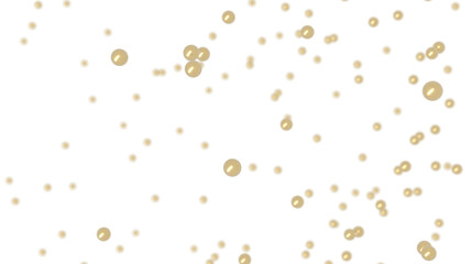 Abstract image of golden pearls falling against a white background. Perfect for elegant designs.