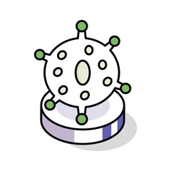 A captivating isometric icon representing a harmful virus