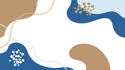 Minimalist graphic design featuring a backdrop of fluid, organic shapes in neutral and cool colors.