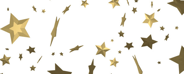 Falling Christmas Star Show: Mesmeric 3D Illustration Depicting Falling Holiday Stargazing Spectacle