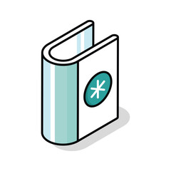 A captivating isometric icon of detailed medical book