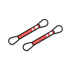 A modern isometric style icon of medical cotton buds