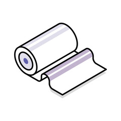 Visually engaging isometric icon of a bandage roll