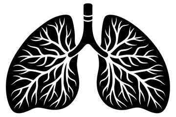 Human lungs with a medical symbol and a butterfly wing pattern