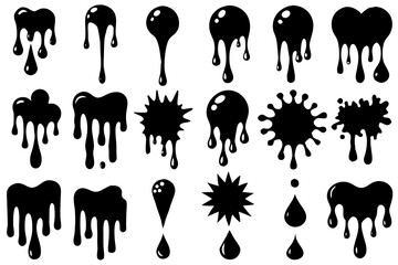 Seamless pattern of colorful vector splashes and wild animal silhouettes