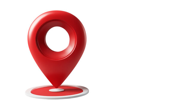 Red map pointer location icon gps navigation pin marker symbol for travel and destination concept on transparent background