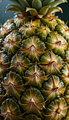 Closeup of Pineapple Skin Texture with Water Droplets
