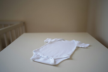 Baby Bodysuit Mockup White Infant Clothes