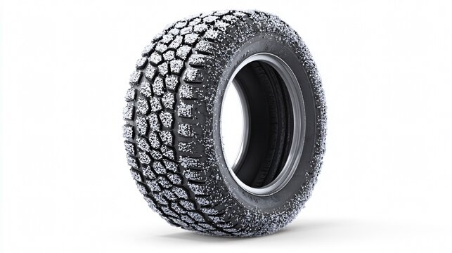 High-Quality Goodyear Winter Tire on Clean White Background for Automotive Advertising