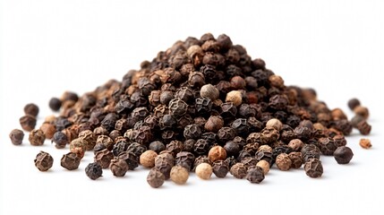 Ground Pepper Sprinkled on White Background for Culinary Design Projects