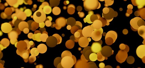 Shimmering gold circles on black. Perfect for luxury, celebration, or festive designs.