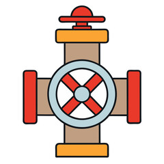 Industrial Pipeline Valve Connector with Control Wheel and Pipe Connections for Fluid or Gas Flow Management