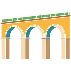 Classical Viaduct Bridge Vector Illustration for Architecture and Infrastructure Design Projects