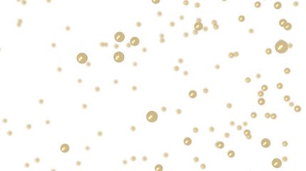 Abstract image of golden pearls falling against a white background. Perfect for celebratory designs.