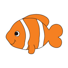 cartoon fish on white background