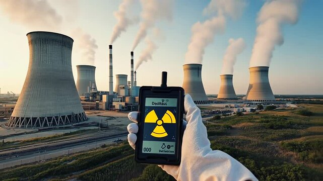 Geiger counter at a nuclear power plant.