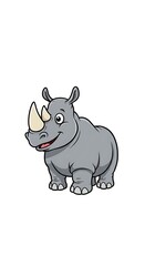 Obraz premium Cartoon rhino strikes charming pose